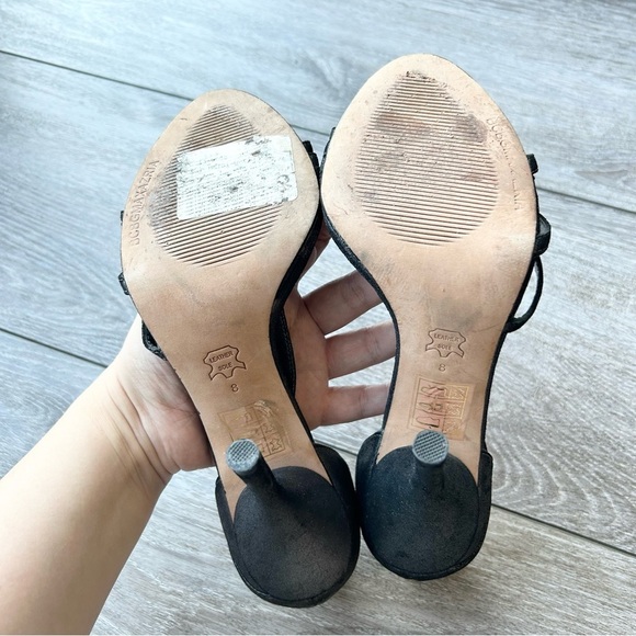 BCBGMAXAZRIA Metallic Black All Leather Heeled Sandals - Picture 6 of 14